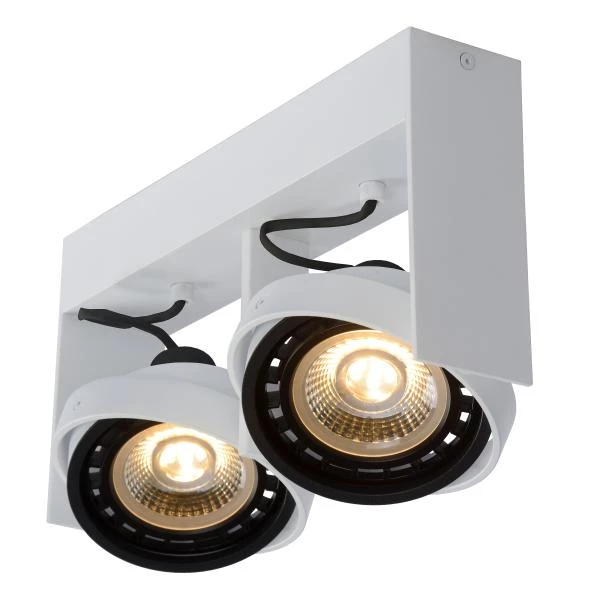Lucide GRIFFON - Plafondspot - LED Dim to warm - GU10 - 2x12W 2200K/3000K - Wit - detail 3